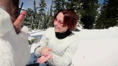 Public Handjobs Brandi de Lafey Strokes A Snowman