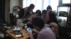 Japanese group sex with pussy licking and fucking