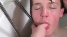 Older Man's Cum Tribute to Young Twink