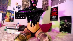 Amateur striptease and Solo masturbation