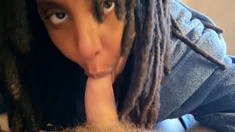 Sexy amateur does lapdance and wild blowjob for horny guy