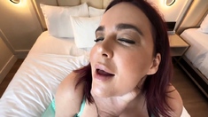 Pink labia close up of naive brunette