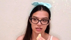 Close up teen foot worship