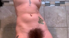 Busty brunette solo masturbation