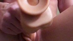 Stacked brunette goes solo toys and masturbation