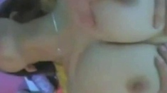 Asian Amateur Girl with Big Tits Gives Blowjob
