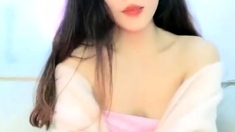 Japanese teen pussy pleased through panties