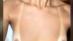 Beauty small tit amateur teen masturbating her shaved pussy