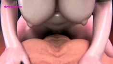 Steamy 3some with Big Tits and Ass in Animated Action