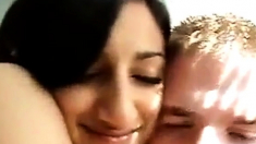 Indian Woman kissing her white boyfriend Desi NRI