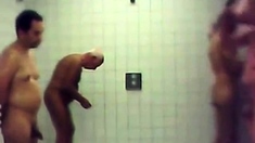 hot group public shower