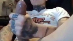 Latin tattoo biggest cock cumshot