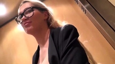 Whore Secretary in Elevator